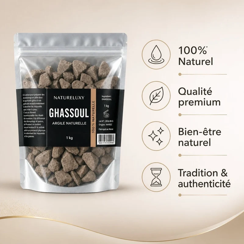 1kg Ghassoul du Maroc en vrac