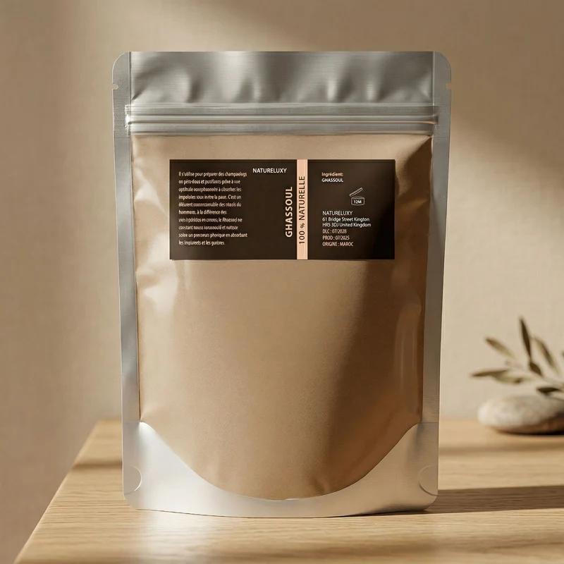 1Kg Argile Ghassoul en Poudre Ultrafine - Masque Visage Corps Cheveux - Moroccan Lava Clay