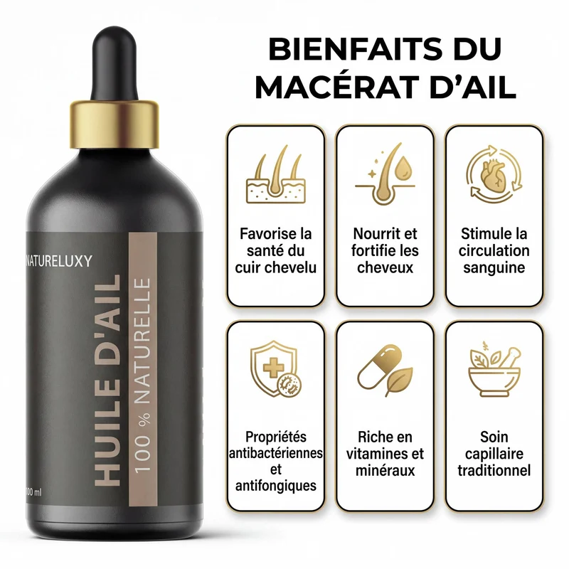Huile d'Ail 100mL Pipette 100% Naturelle