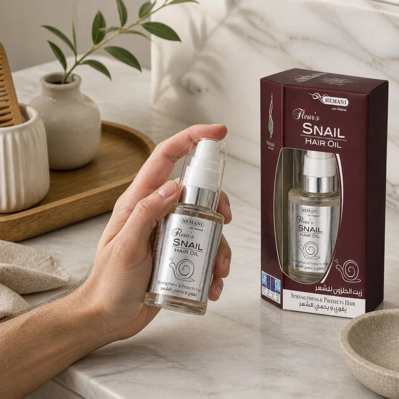 Huile capillaire à la bave d'escargot - Hemani 60mL