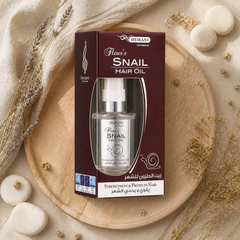 Huile capillaire à la bave d'escargot - Hemani 60mL