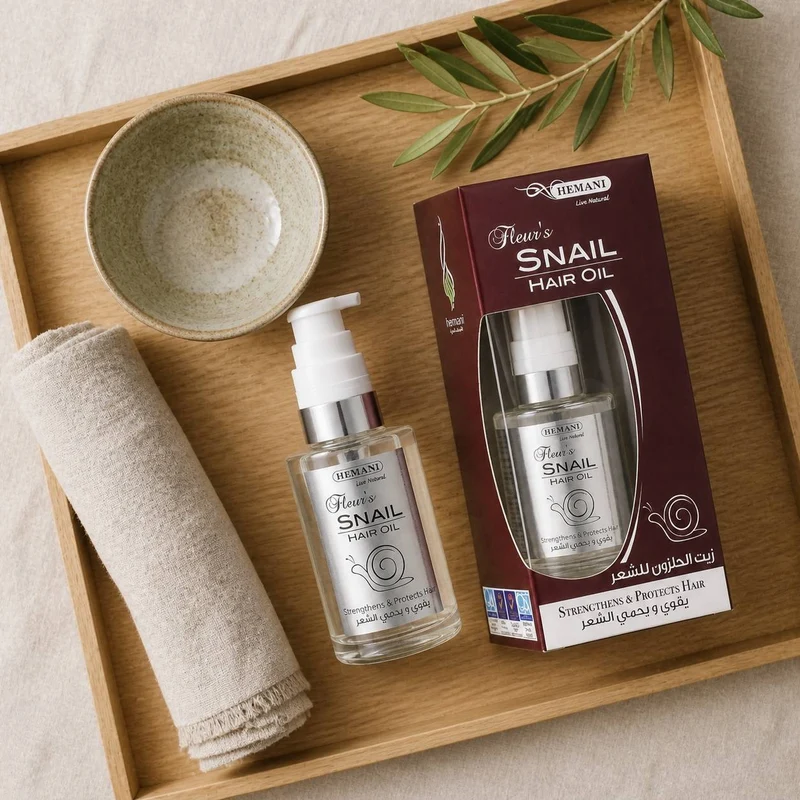 Huile capillaire à la bave d'escargot - Hemani 60mL
