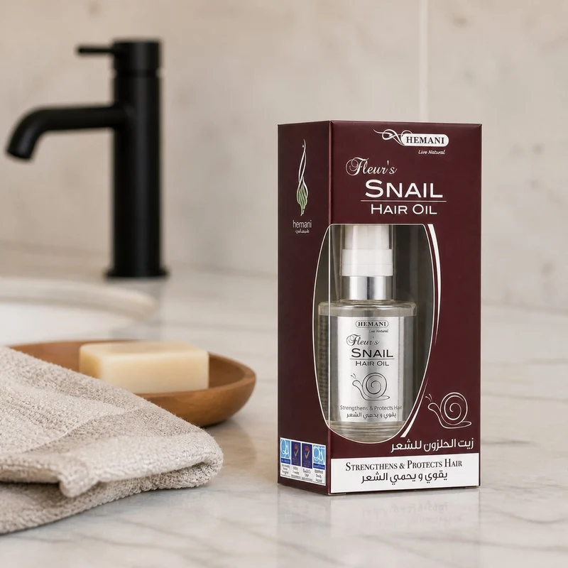 Huile capillaire à la bave d'escargot - Hemani 60mL