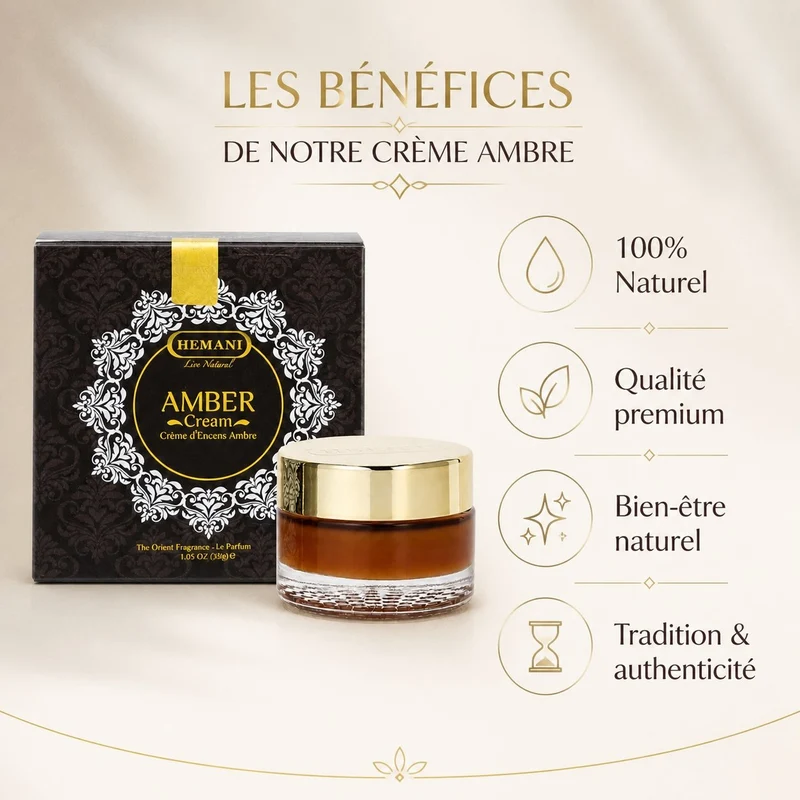 Crème Ambré pour le Corps Hemani 30 g - Crème Cosmétique Corps