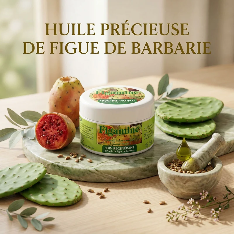 Crème à la figue de barbarie Figamine 100 ml – Soin régénérant visage, corps & mains