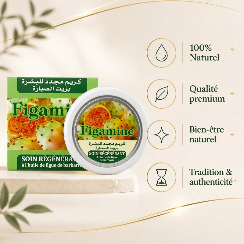 Crème à la figue de barbarie Figamine 100 ml – Soin régénérant visage, corps & mains