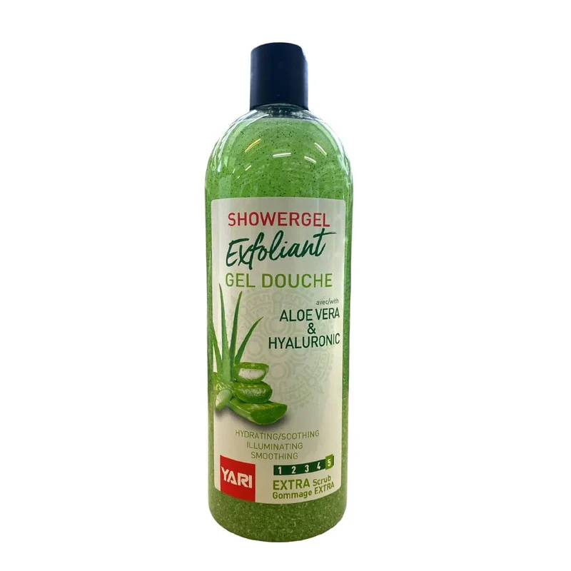 YARI - Gel de Douche Exfoliant Aloe Vera & Hyaluronic"Hydrating & Soothing" - 1000 ml