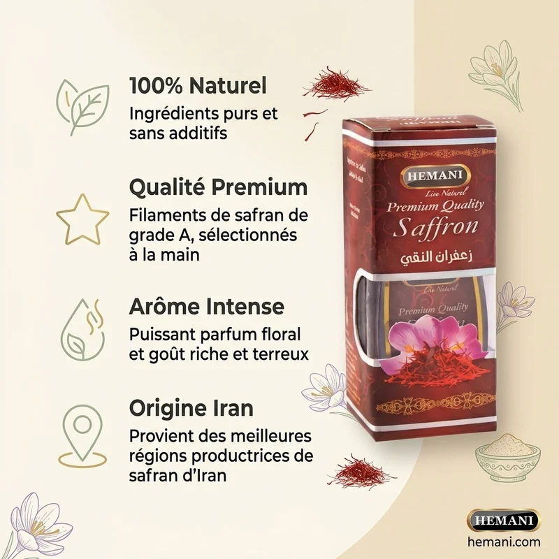 Safran en filaments 1 g - Pot en verre | Hemani