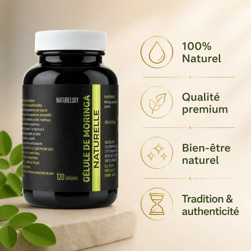 120 gélules de Moringa 100% végétales - 300mg