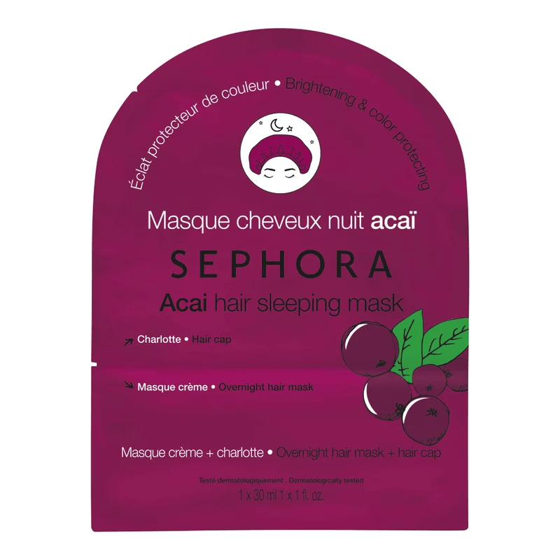 Sephora - Masque Cheveux Nuit Acaï "Hair Acaï Sleeping Mask" (Masque+Charlotte)