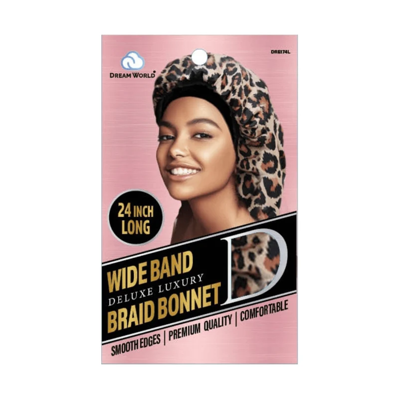 Dream World - Bonnet en Satin Pour Braids - Bande XL Leopard - DRE174L