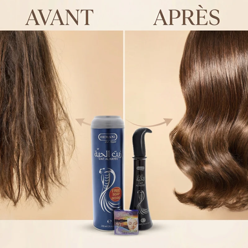 HEMANI Huile de Serpent Cheveux Zait Al Hayee 250 ml (Snake Oil) – Soin Nourrissant & Anti-Pelliculaire