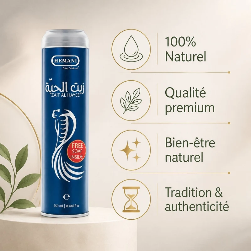 Lot x5 Huile capillaire Zait Al Hayee (Huile de Serpent) Hemani 250 mL – Soin cheveux & barbe