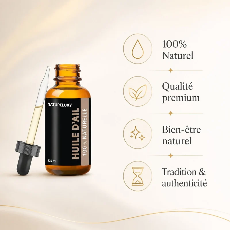 5 Huile d'Ail 100mL Pipette 100% Naturelle