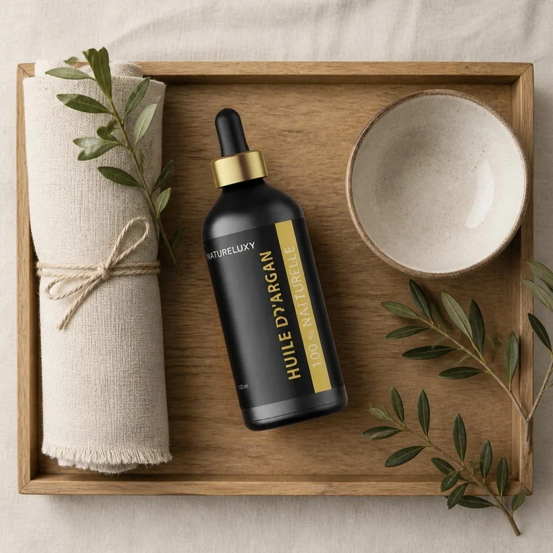 Lot 5× Huile d’Argan 100 ml Pipette – 100% naturelle, soin visage corps & cheveux (Origine Maroc)