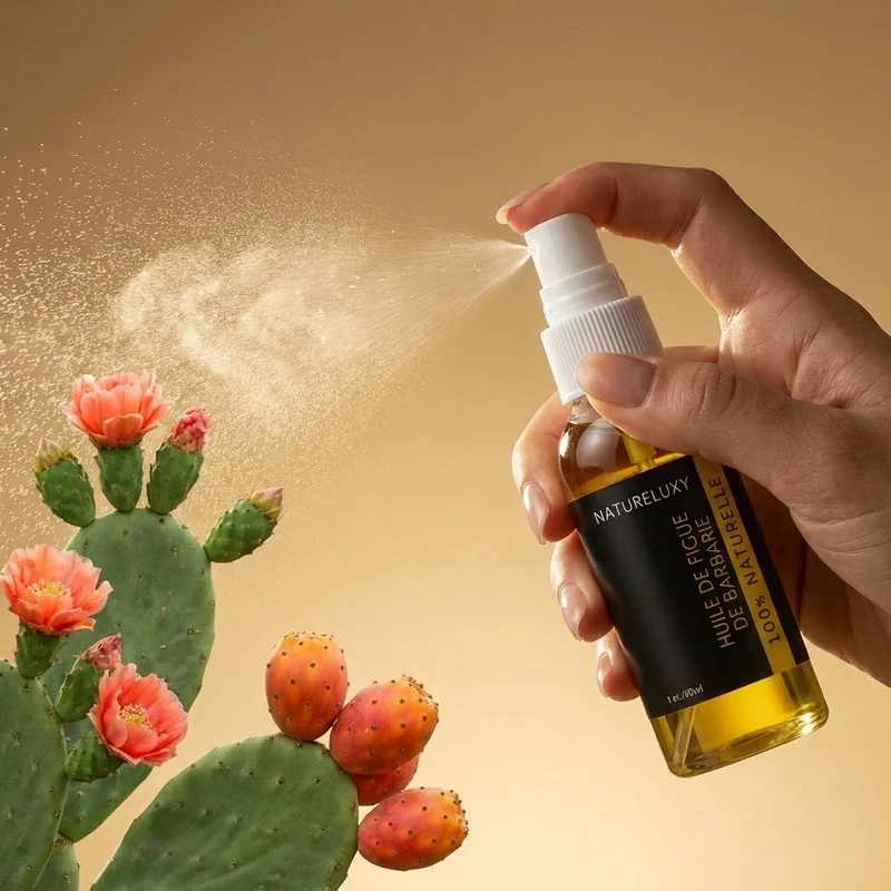 Lot 5× Huile de Figue de Barbarie 30 ml Spray – Soin visage anti-âge, peau mature & déshydratée