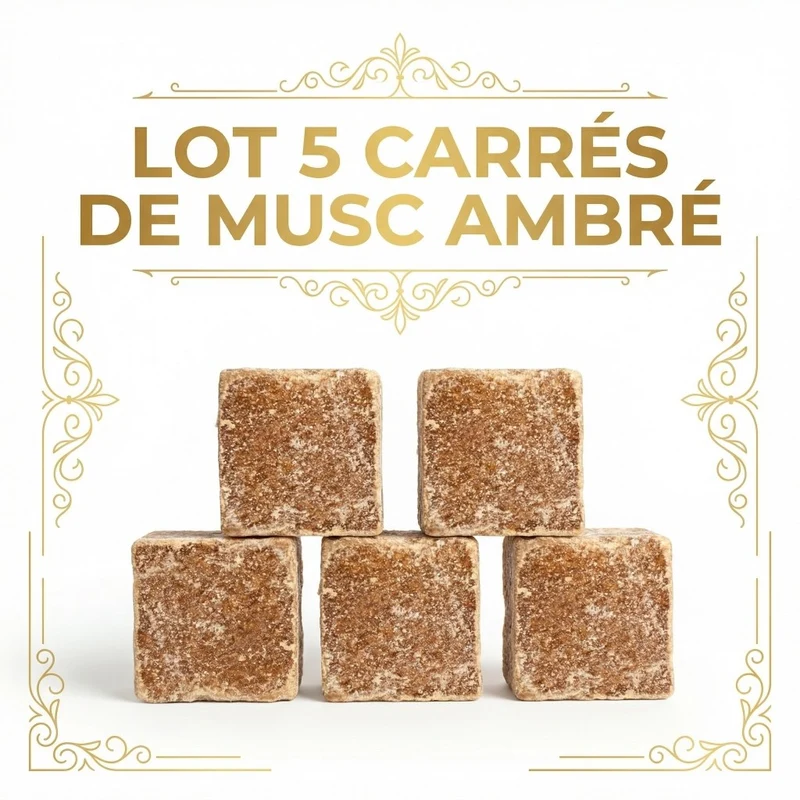 Lot de 5 carrés de musc ambré – parfum solide