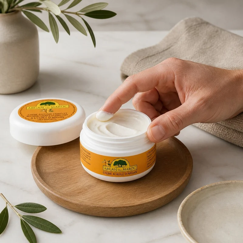 Lot de 5 Crèmes Argan du Maroc 100 mL – Visage & Contour des yeux – Jour & Nuit – Soin hydratant
