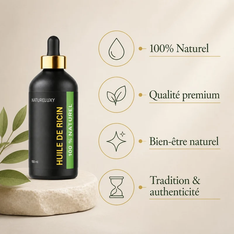 4 Huiles végétale de ricin 100ml à pipette