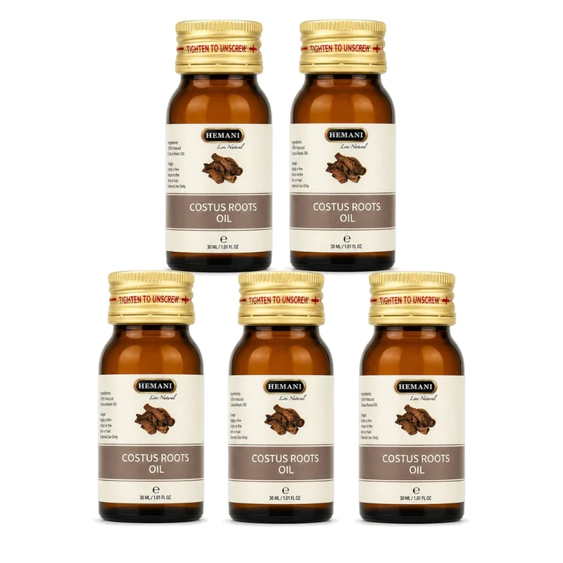 5 Huile de Costus Indien 30mL Hemani 100% naturelle