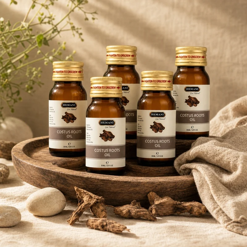 5 Huile de Costus Indien 30mL Hemani 100% naturelle