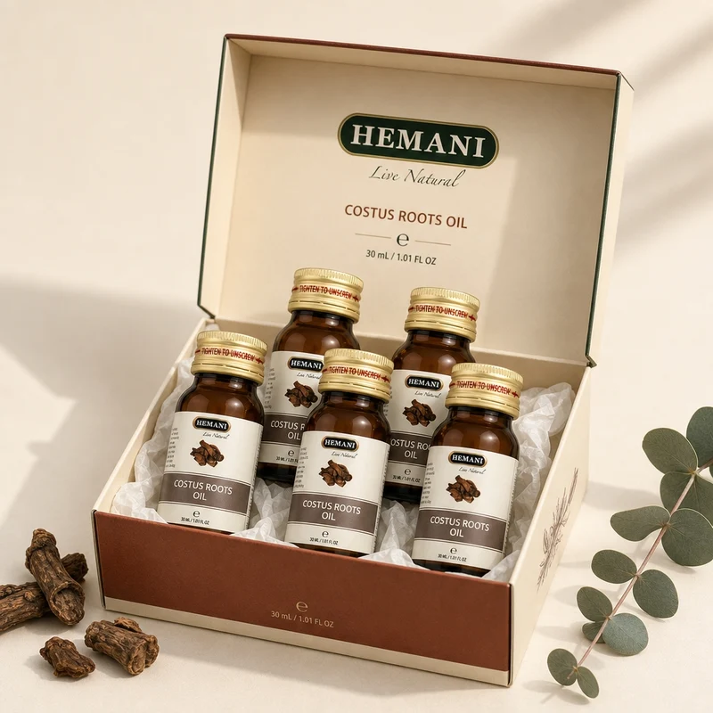 5 Huile de Costus Indien 30mL Hemani 100% naturelle