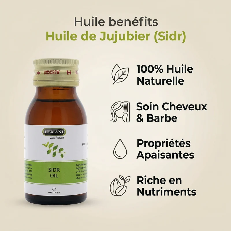 5 Huile de Sidr 30mL Hemani 100% naturelle
