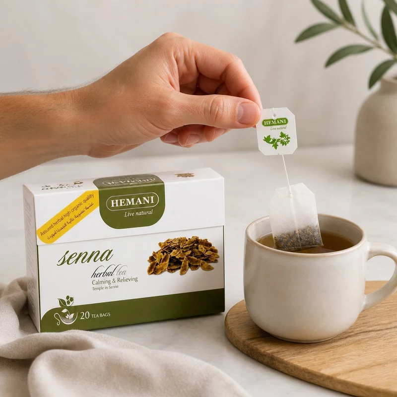 Lot de 4 Tisanes au Séné Hemani — 20 sachets par boîte (80 sachets)