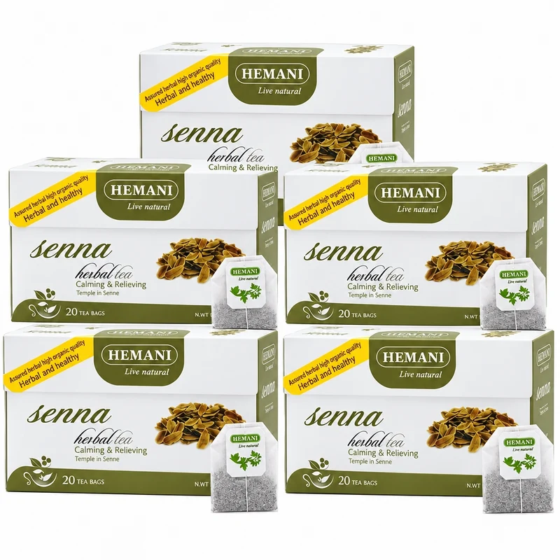 Lot 5× Tisane Séné Hemani – 5 boîtes de 20 sachets (100 tisanes) – Infusion au séné – Format économique