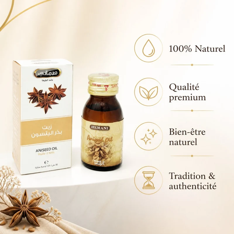 5 Huile d'Anis 30mL 100% Naturelle Hemani