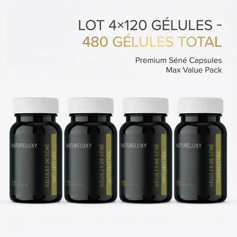 Lot 4×120 Gélules de Séné (Senna) – 480 gélules 300 mg par gélule