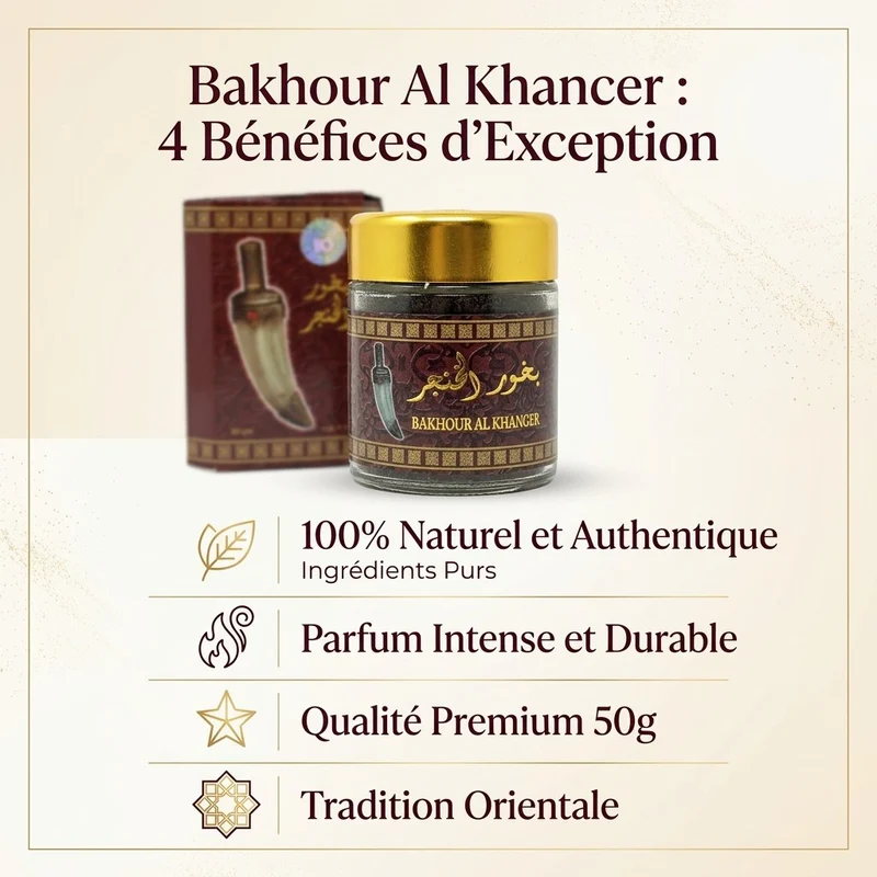 Bakhour Khanjar (Encens) en poudre – Oud, musc & huiles parfumées – Parfum d’ambiance oriental