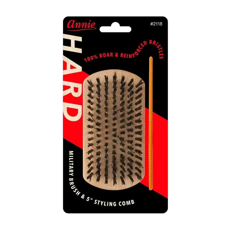 Annie - ensemble brosse militaire à poils de sanglier & peigne de coiffage n°2118