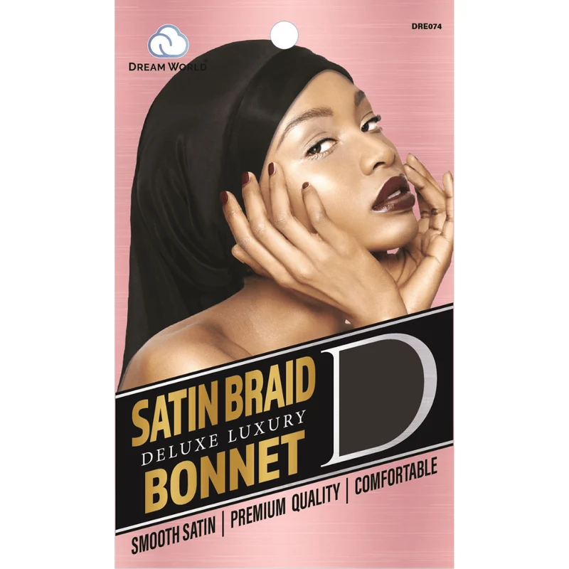 Dream World - Bonnet Satin Femme Noir - DRE074