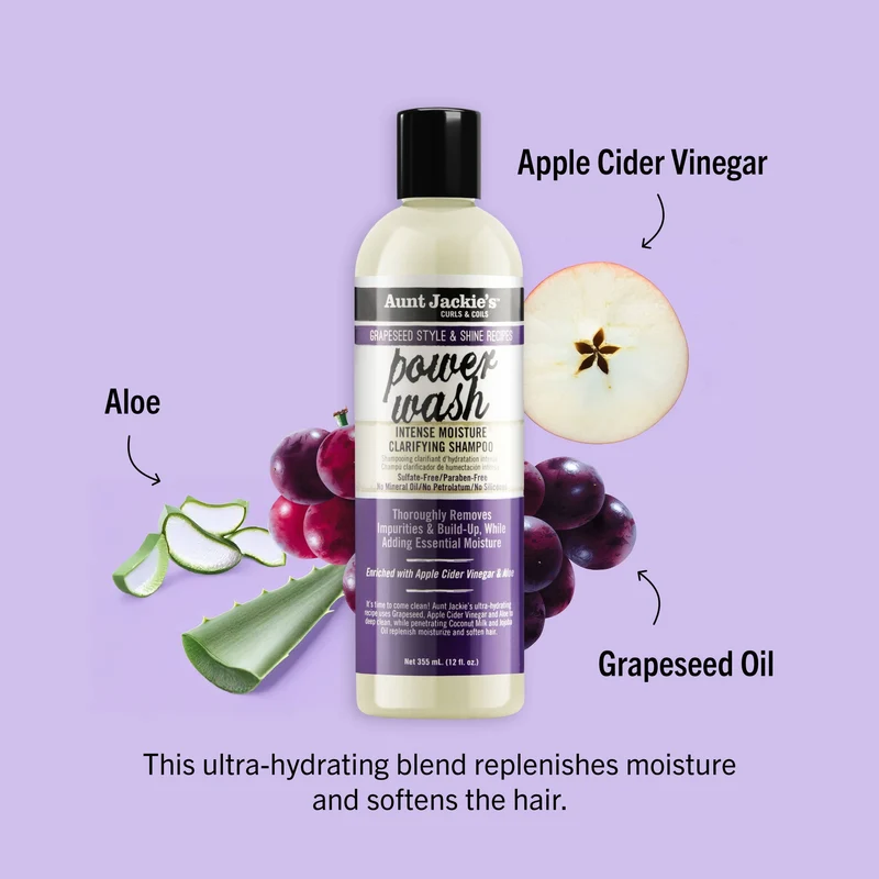 Aunt Jackie's -Shampoing clarifiant hydratant "Power Wash" - 355ml