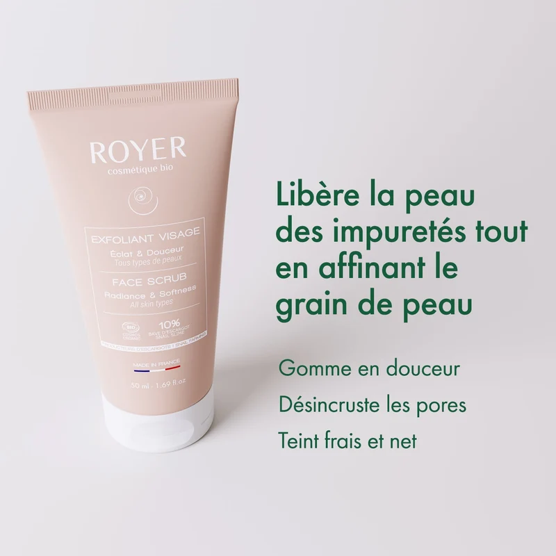 Exfoliant visage à la bave d'escargot