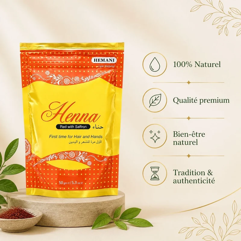 Henné Hemani Rouge et Safran