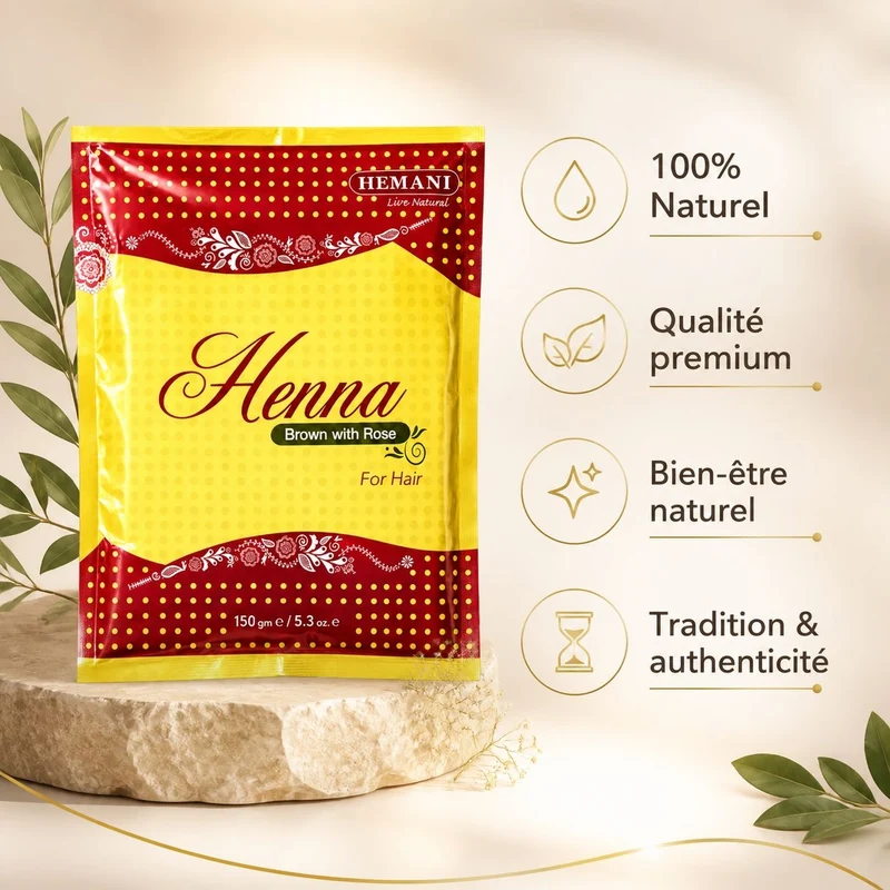 Henné Hemani Marron à la Rose