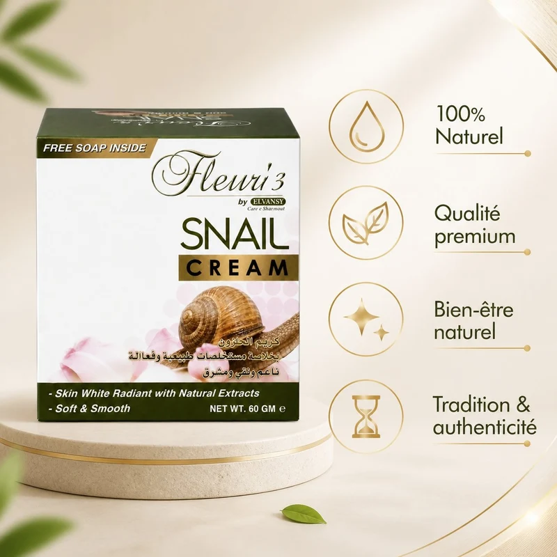 Crème Visage à la Bave d'escargot Jour et Nuit Hemani