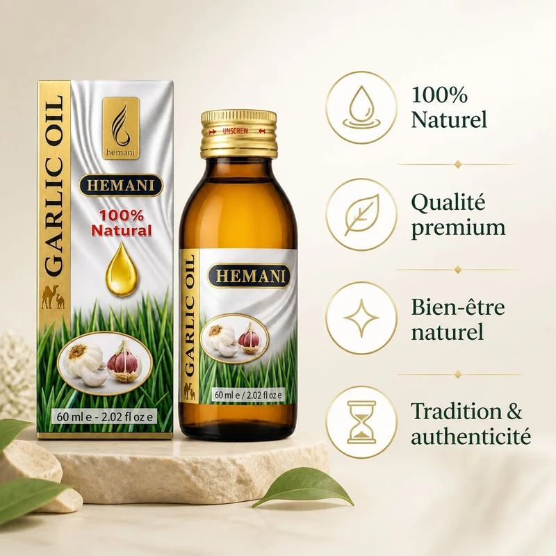 Huile d'ail 60ml Hemani Naturel