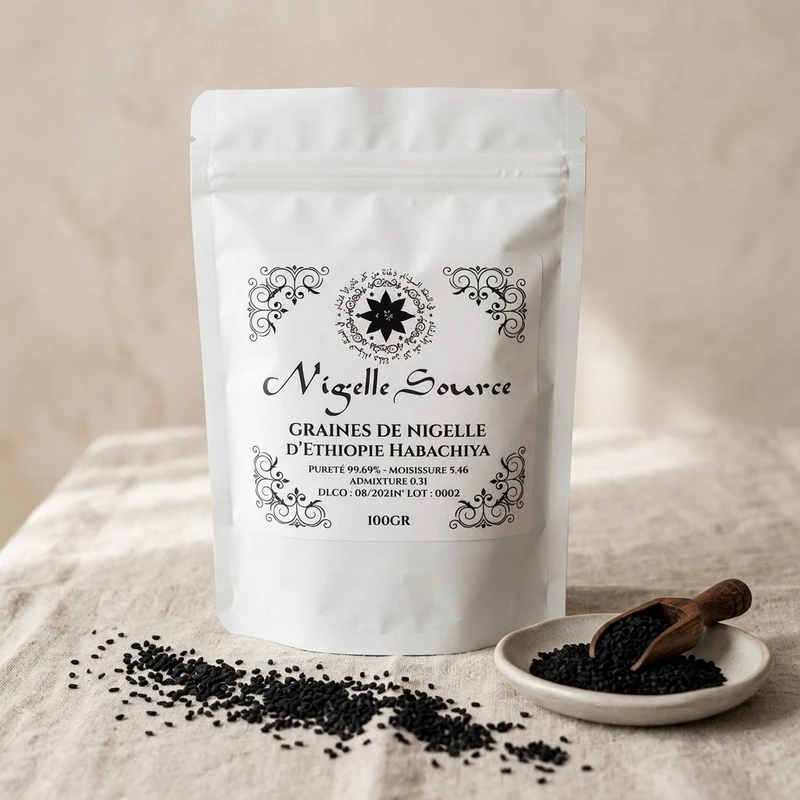 Graine de Nigelle d’Éthiopie 99,7% Pure (Grade A) Naturelle 100 g – Nigella Sativa (Cumin Noir)