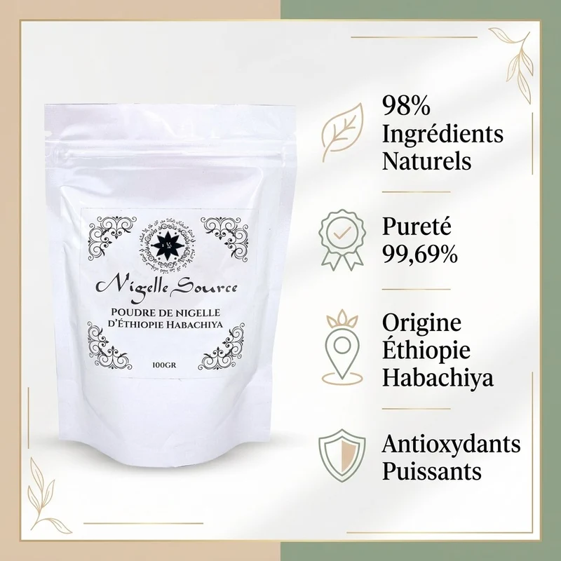 Graine de Nigelle d’Éthiopie en Poudre Pure Grade A - 100 g