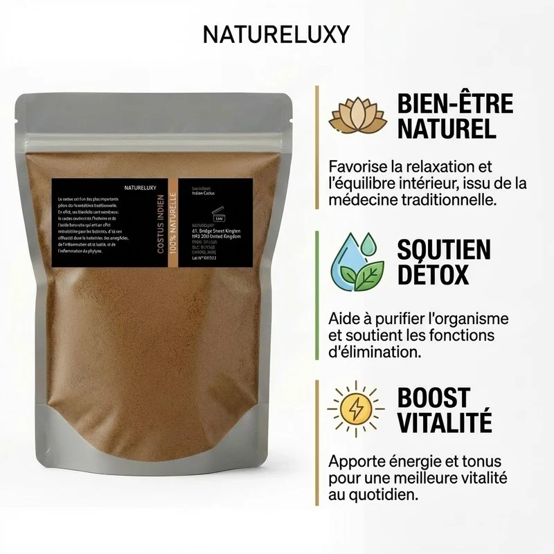 Costus Indien en Poudre 200g — 100% Naturel