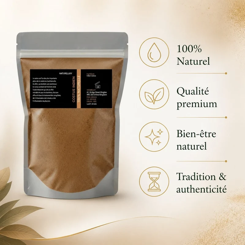 Costus Indien en Poudre 200g — 100% Naturel