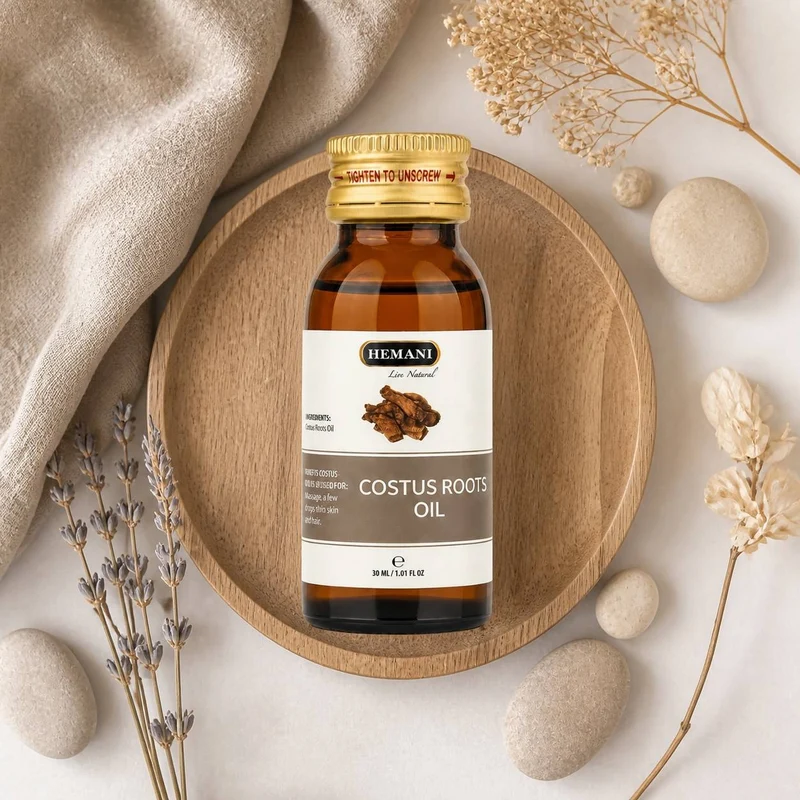 4 Huile de Costus Indien 30mL Hemani 100% naturelle