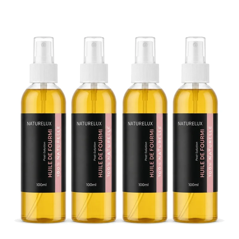 4 Huile de Fourmi Contre la Pousse des Poils 100mL Spray 100% Naturelle