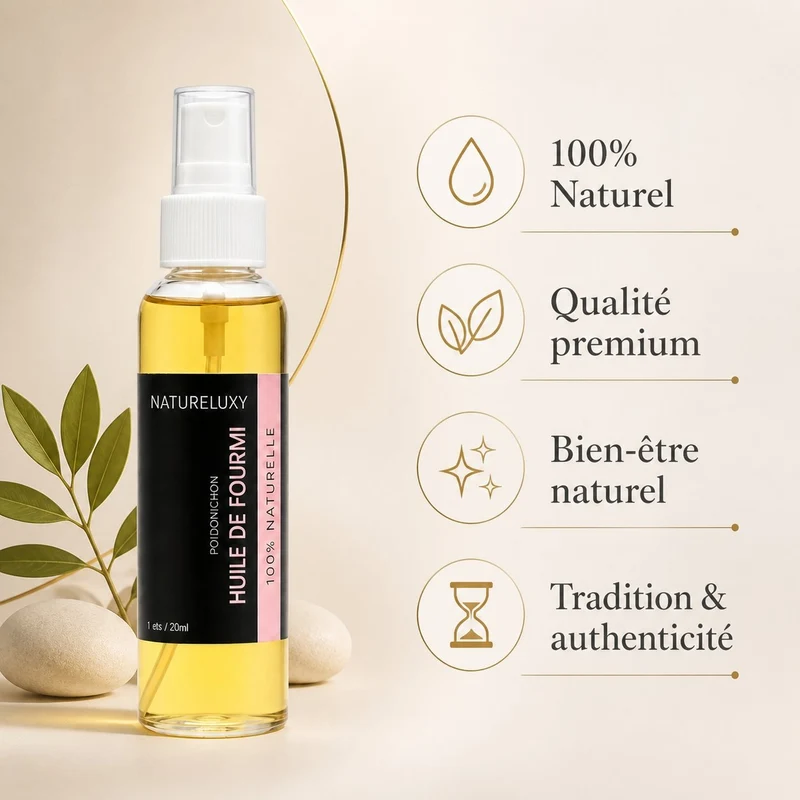 4 Huile de Fourmi contre la pousse des poils 30mL Natureluxy