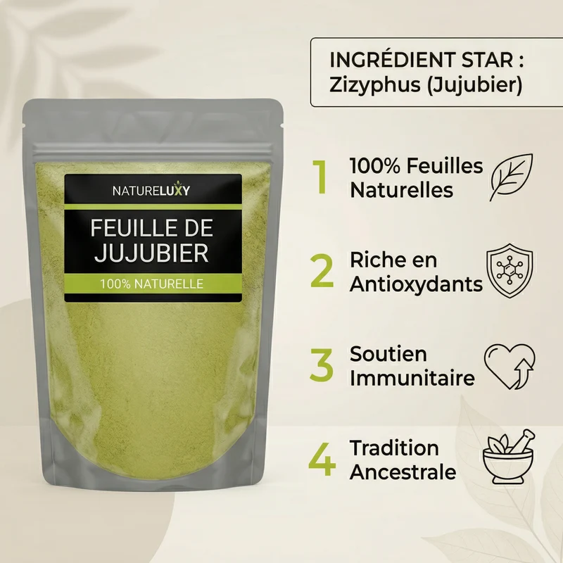 Poudre de Sidr Naturelle 3 x 80 g - Feuilles de Jujubier pour cheveux