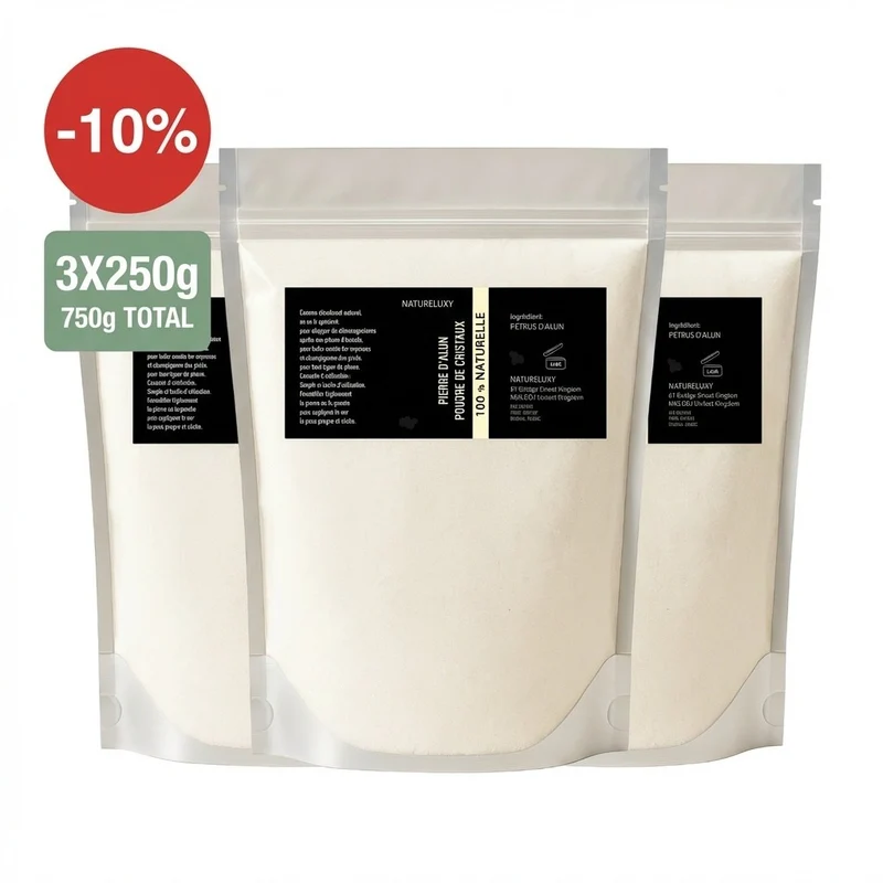 3 Pierre d'Alun Poudre - 250g - Déo Naturel