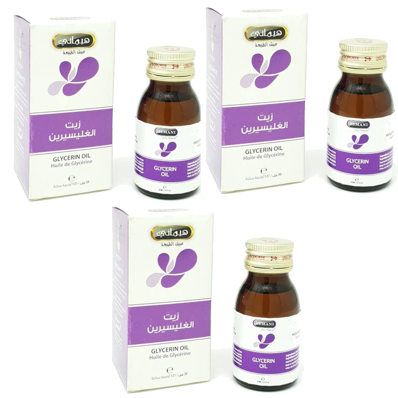 3 Huile de Glycérine 30mL 100% Naturelle Hemani